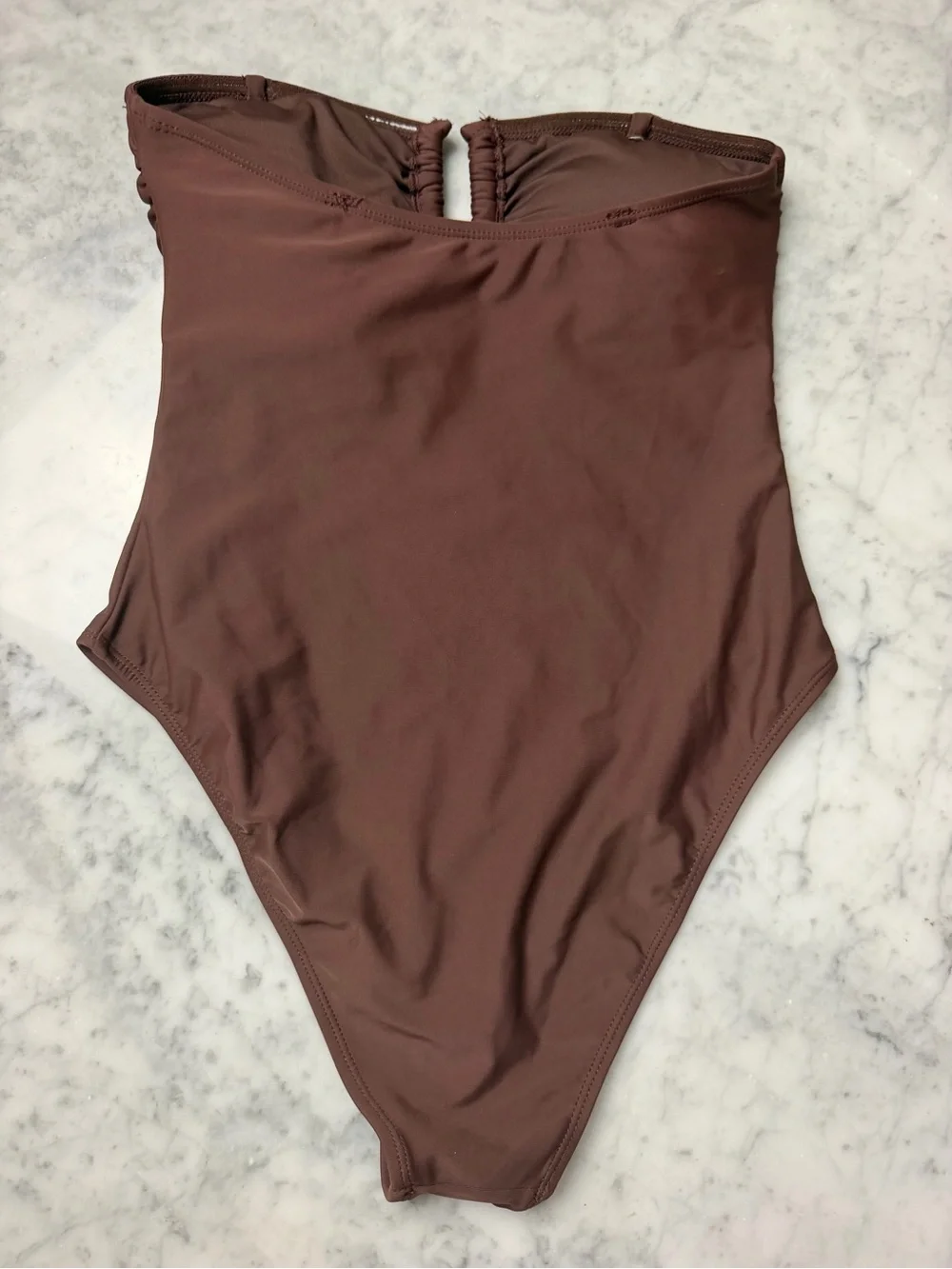 Caroline Constas Strapless One-Piece Swimsuit in Chocolate